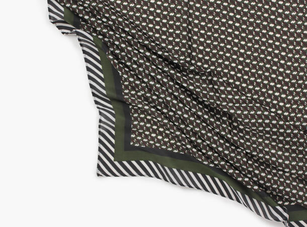 MANZINI Mønstrete Skjerf 70 x 70 cm Oliven grønn 89 
