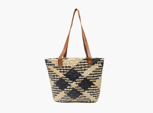 MANZINI Seagrass Shopping Tote 09 Black 