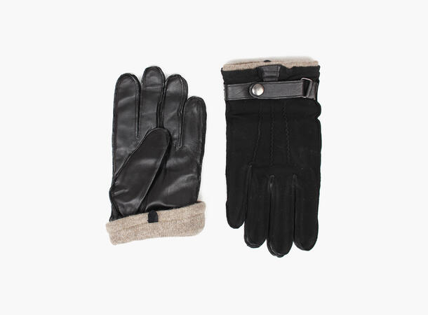 MANZINI Semsket Skinnhansker 09 Black 9,5 