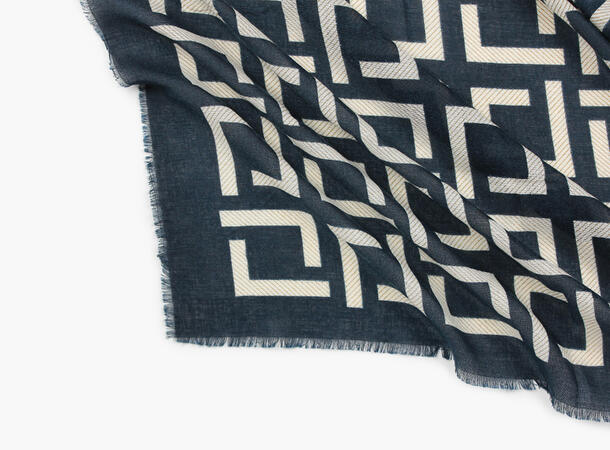 MANZINI Skjerf 130 x 130 cm Marine blå 79 