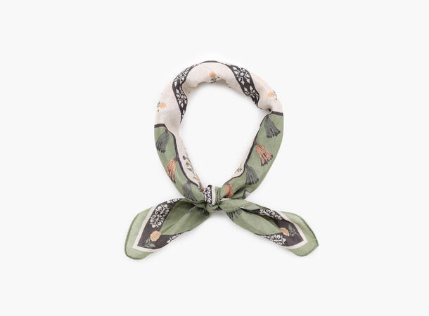 MANZINI Skjerf med Blomster Bomull/Silke Grønn 85 