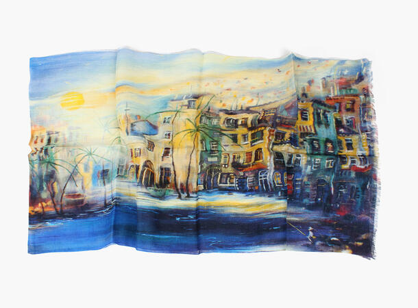 MONTECRISTO 100 % linnen scarf 50x180 cm 75 Blue 