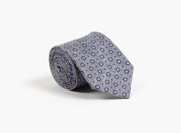 MONTECRISTO Borre Trykket Silkeslips 05 Grey 