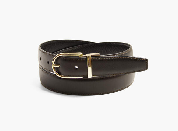 MONTECRISTO Reversibelt Skinnbelte 19 Dk brown 95 cm 