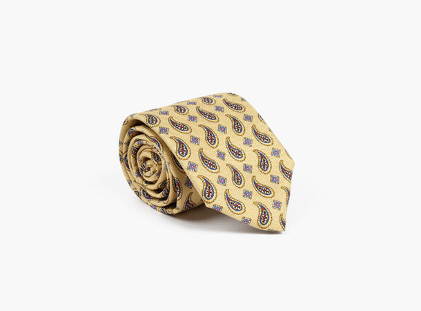 MONTECRISTO Skien Trykket Silkeslips 25 Yellow 