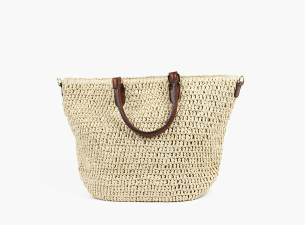MONTECRISTO  Straw Bag w/ Leather 13 Sand 