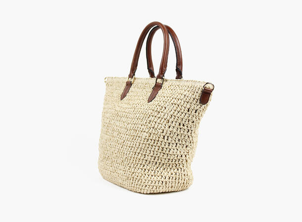 MONTECRISTO  Straw Bag w/ Leather 13 Sand 