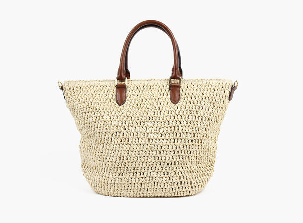 MONTECRISTO  Straw Bag w/ Leather 13 Sand 