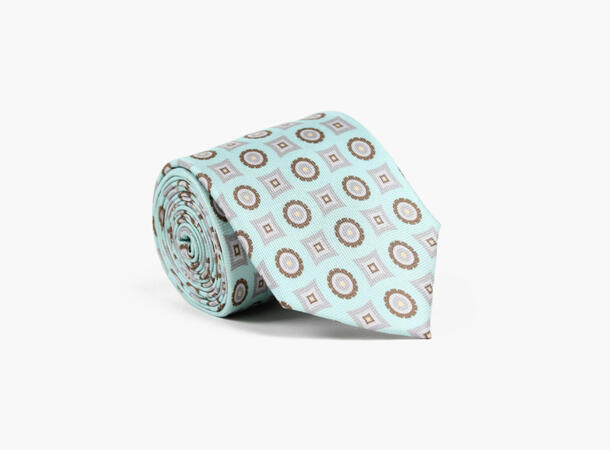 Montecristo Printed 100% silk tie 7,6 cm Mint grønn 81 