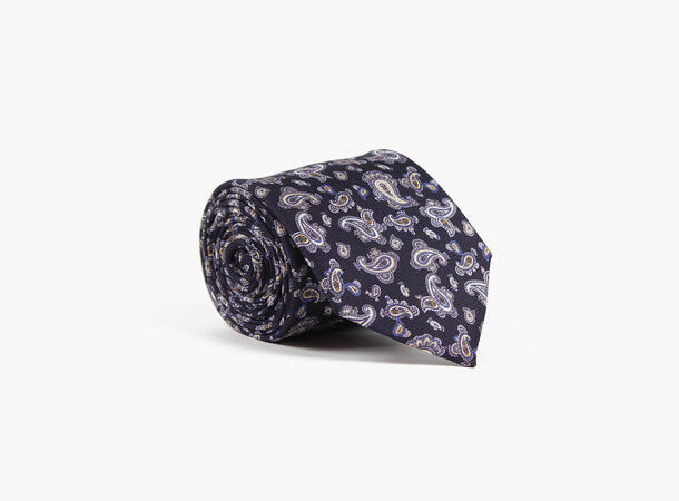 Montecristo Printed 100% silktie 7,6 cm Mørk blå 77 