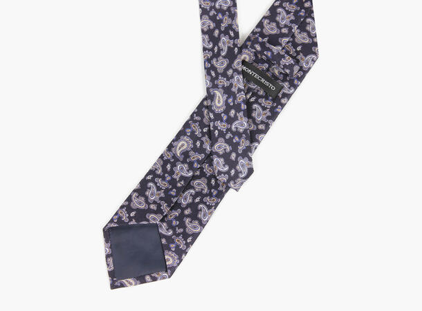 Montecristo Printed 100% silktie 7,6 cm Mørk blå 77 