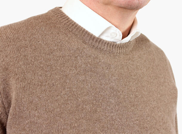 NOHR 100% Ullgenser Rund Hals Lys Brun 19 Brown M 