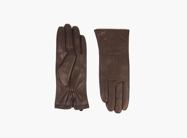NOHR Celine Leather Gloves Mørk brun 19 6,5 