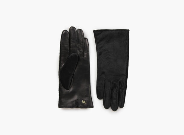 NOHR Karina Ponyhair Leather Gloves Sort 09 6,5 