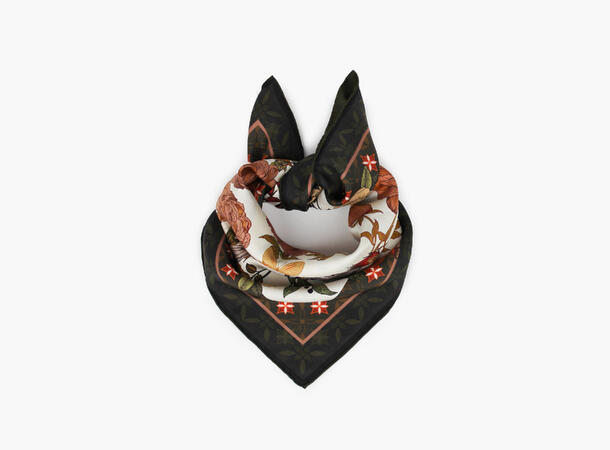 NOHR Ronja Silk Scarf Oliven grønn 89 