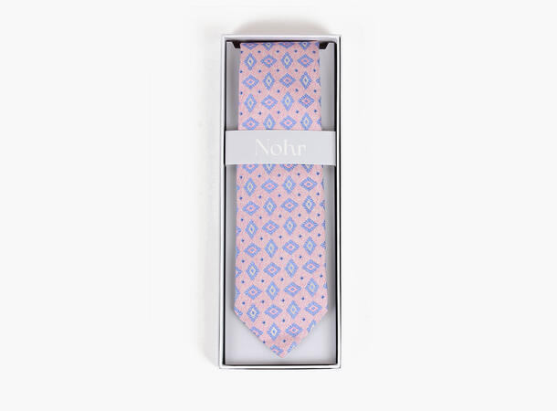 NOHR Silkeslips Mark Rosa Rutemønster 55 Pink 