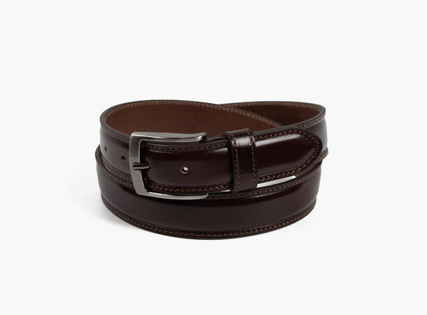 MANZINI 100% Leatherbelt 3,5 cm width 19 Dk brown 100 cm 