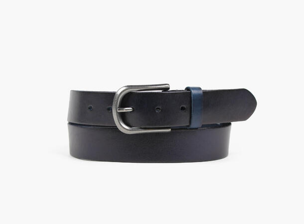 MANZINI 100 % Leather belt 3,5 cm 79 Navy 