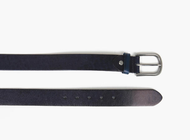 MANZINI 100 % Leather belt 3,5 cm 79 Navy 