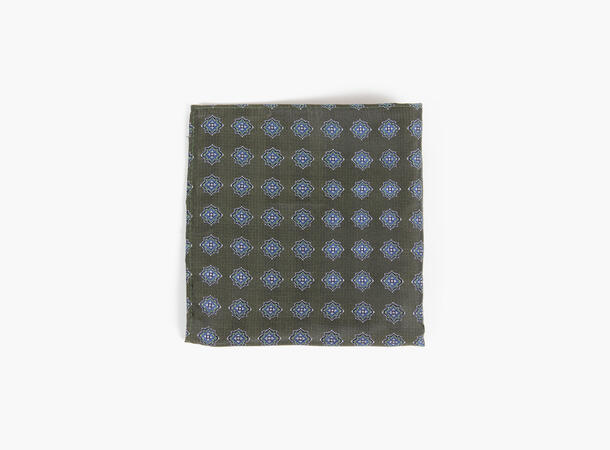 MANZINI 100% silk handky 89 Olive W33-2205-24 