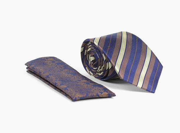 MANZINI 100% silk tie 7,6 cm W / handky 79 Navy 