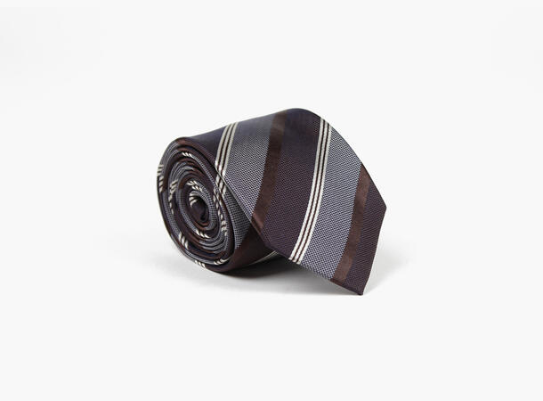 MANZINI 100% silk tie 7,6 cm width 19 Brown 