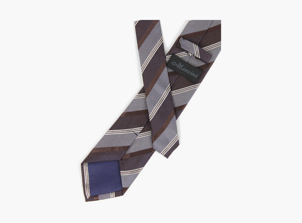 MANZINI 100% silk tie 7,6 cm width 19 Brown 