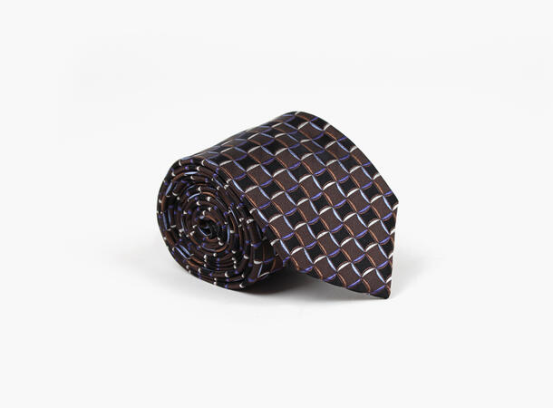 MANZINI 100% silk tie 7,6 cm width 19 Brown 