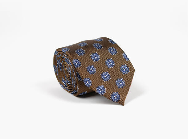 MANZINI 100% silk tie 7,6 cm width 39 Burnt Orange W33-2205-23 