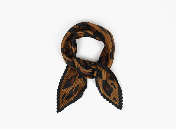 MANZINI Cheetah Crepe Scarf 19 Brown 
