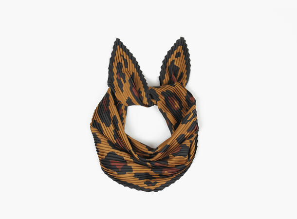 MANZINI Cheetah Crepe Scarf 19 Brown 