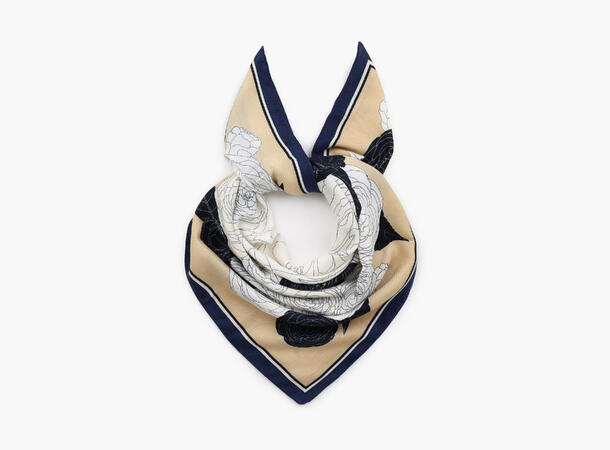 MANZINI Herringbone Skjerf 90 x 90 cm Beige 15 