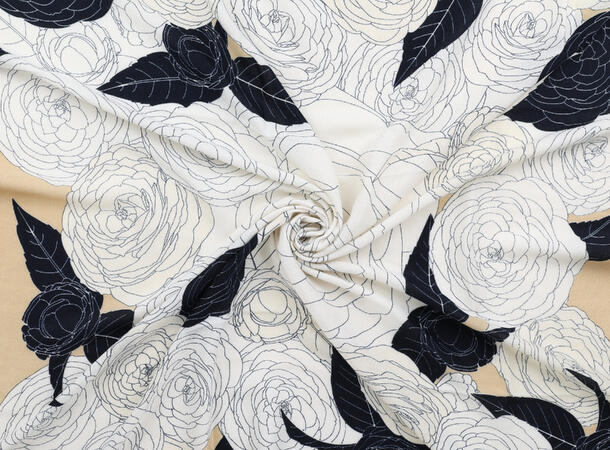 MANZINI Herringbone Skjerf 90 x 90 cm Beige 15 