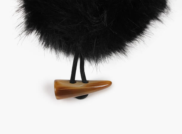 MANZINI Imitert Pels Trapper Lue Sort 09 