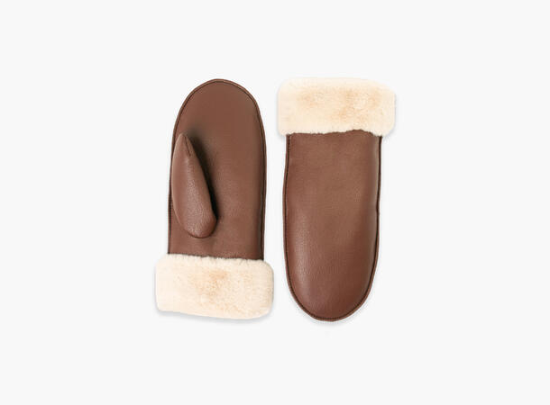 MANZINI Lined Mittens 18 Med brown 