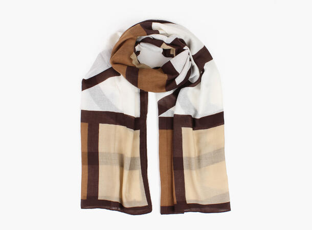 MANZINI Linjer Skjerf 85 x 180 cm Mørk brun 19 