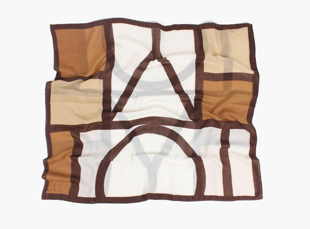 MANZINI Linjer Skjerf 85 x 180 cm Mørk brun 19 