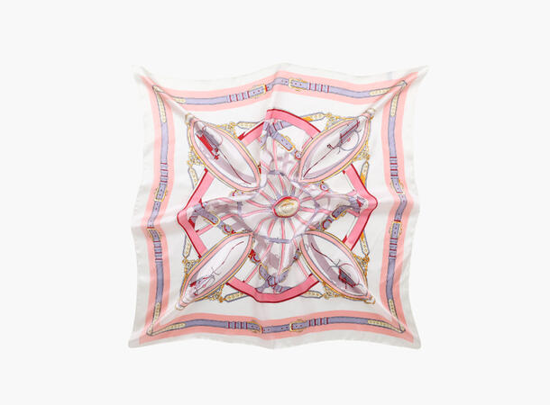 MANZINI Maritimt Satengskjerf Lys Rosa 51 