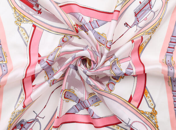 MANZINI Maritimt Satengskjerf Lys Rosa 51 