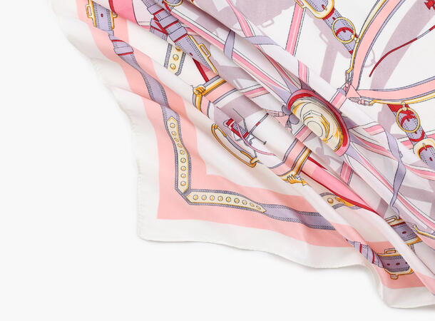 MANZINI Maritimt Satengskjerf Lys Rosa 51 