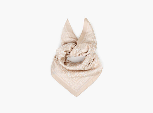 MANZINI Satengskjerf med Mønster Sand 13 