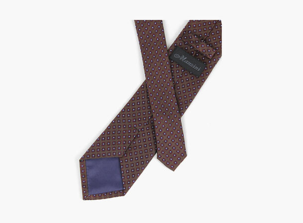 MANZINI Silkeslips Brunt med Mønster 19 Brown 