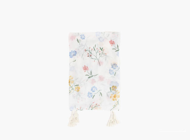 MANZINI Sommerblomst Skjerf Hvit 01 