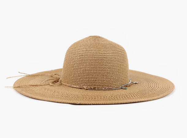 MANZINI Stor Solhatt med Smykke Beige 15 