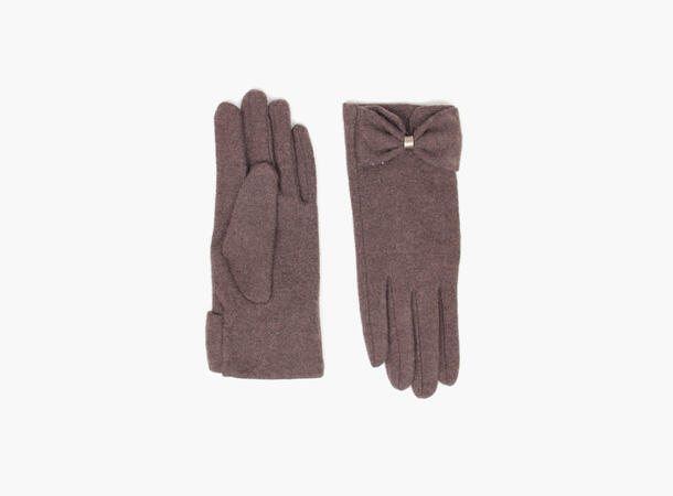 MANZINI Touch Gloves With Bow 19 Dk brown 