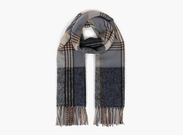 MANZINI Tykt Skjerf med Ruter Blå 75 