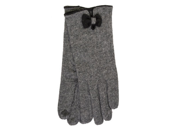 Manzini glove with contrast bow 20/21 08 Charcoal 