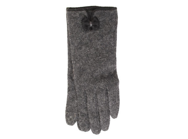 Manzini glove with contrast bow 20/21 08 Charcoal 