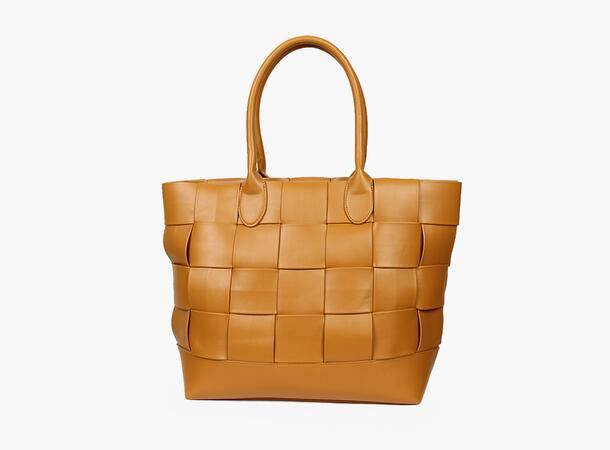 Manzini woven shopper bag 17 Cognac 