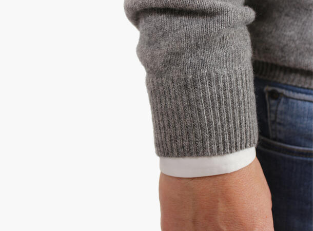 NOHR 100% Ullgenser Rund Hals Grå 05 Grey S 